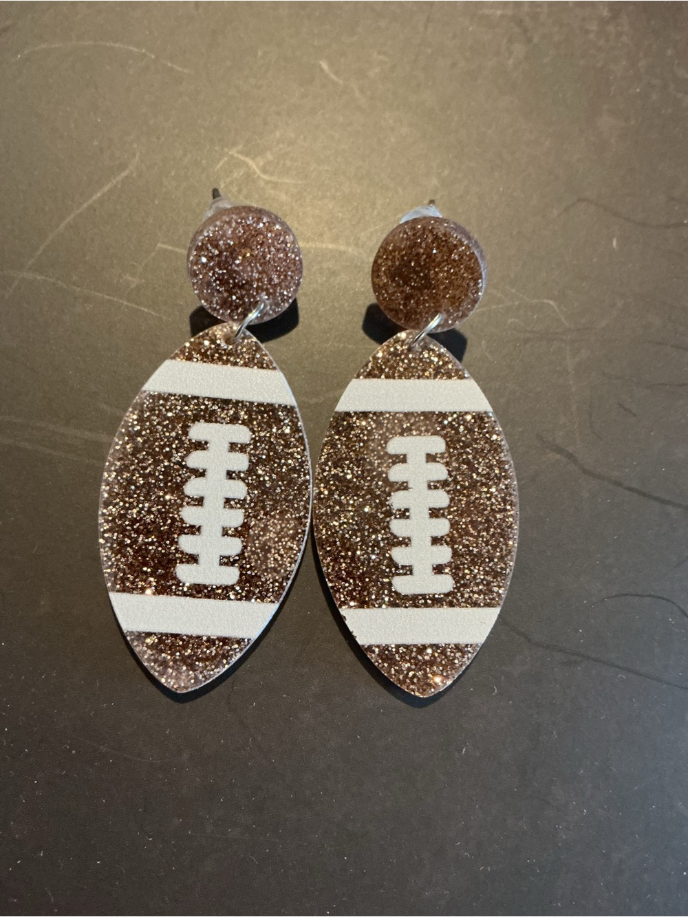 Glitter Football Earrings